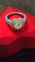 Timeless Embrace – 1.5ct Halo Heart Ring