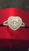 Timeless Embrace – 1.5ct Halo Heart Ring
