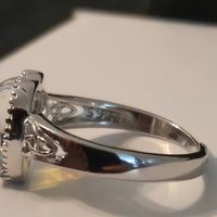 Mystic Roots – Obsidian Heart Ring | Sterling Silver 925 | Rhodium Plated