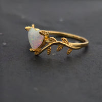 Enchanted Vine – Opal Heart Ring