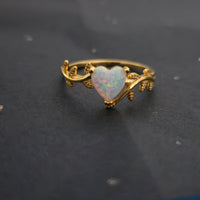 Enchanted Vine – Opal Heart Ring