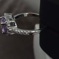 Lavender Dream – Purple CZ Heart Halo Ring