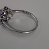 Lavender Dream – Purple CZ Heart Halo Ring