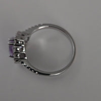 Lavender Dream – Purple CZ Heart Halo Ring