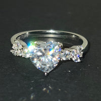 Heart CZ ring - top view