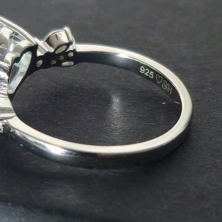 Heart CZ ring - back view