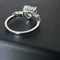 Heart CZ ring - angled view showing accent stones