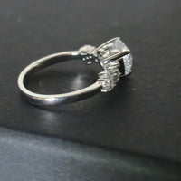 Heart CZ ring - side profile
