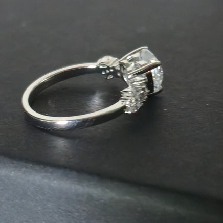 Heart CZ ring - side profile