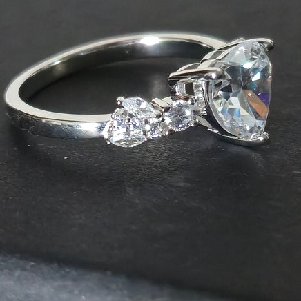 Heart CZ ring - on hand