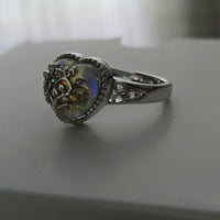 Mystic Roots – Rainbow Obsidian Heart Ring