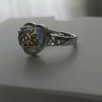 Mystic Roots – Rainbow Obsidian Heart Ring