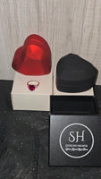6ct Blood Red Heart CZ Ring with Sterling Hearts box logo