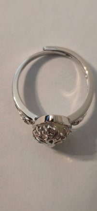 Ghost Grove white obsidian Celtic ring – back view