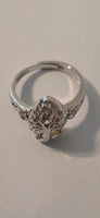 Ghost Grove white obsidian Celtic ring – side view