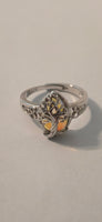 Ghost Grove white obsidian Celtic ring – front angle