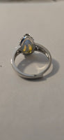 Ghost Grove white obsidian Celtic ring – top view
