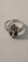 Midnight Tree black obsidian Celtic ring – side view