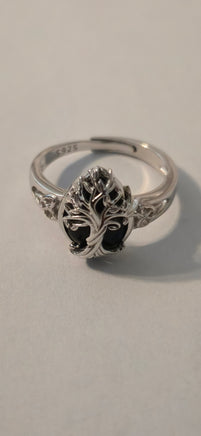 Midnight Tree black obsidian Celtic ring – side view
