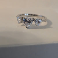 Bedazzled Hearts – 2.25ct CZ Heart Ring