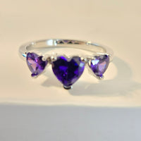 Bedazzled Hearts – 2.25ct CZ Heart Ring