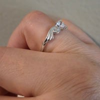 Winged Heart – 5mm CZ Heart Ring