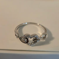Infinite Love – 1mm CZ Halo Heart Ring