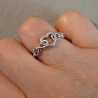 Infinite Love – 1mm CZ Halo Heart Ring