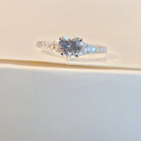 Heart Crown – Tapered CZ Sterling Silver Ring