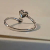 Heart to Heart – Open Bypass Silver Ring