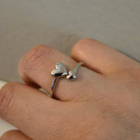 Heart to Heart – Open Bypass Silver Ring
