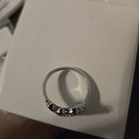 Three of Hearts – CZ Halo Sterling Silver Ring