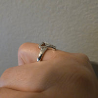 Three of Hearts – CZ Halo Sterling Silver Ring
