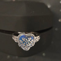 Mystic Roots – Obsidian Heart Ring | Sterling Silver 925 | Rhodium Plated