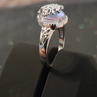 Mystic Roots – Obsidian Heart Ring | Sterling Silver 925 | Rhodium Plated