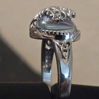 Mystic Roots – Obsidian Heart Ring | Sterling Silver 925 | Rhodium Plated