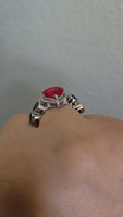 Queen of Hearts — Sterling Silver Garnet & Black Onyx Custom Ring