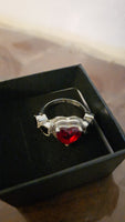 Queen of Hearts — Sterling Silver Garnet & Black Onyx Custom Ring