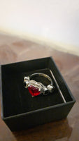 Queen of Hearts — Sterling Silver Garnet & Black Onyx Custom Ring