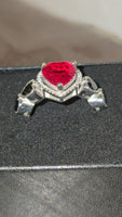 Queen of Hearts — Sterling Silver Garnet & Black Onyx Custom Ring