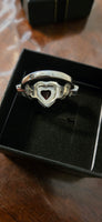 Queen of Hearts — Sterling Silver Garnet & Black Onyx Custom Ring