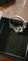 Queen of Hearts — Sterling Silver Garnet & Black Onyx Custom Ring