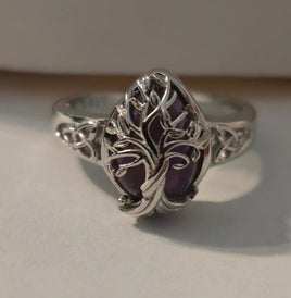 Violet Drop – Purple Obsidian Celtic Sterling Silver Ring