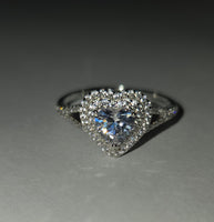 Cherished Embrace – 1ct CZ Double Halo Heart Ring