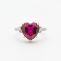 Blood Red Heart CZ Ring – White Background Main
