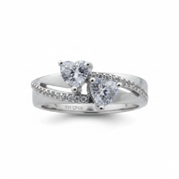 Forever Two – Double Heart CZ Ring