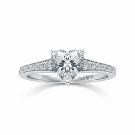 Heart Crown – Tapered CZ Sterling Silver Ring