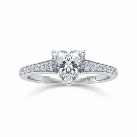 Heart Crown – Tapered CZ Sterling Silver Ring