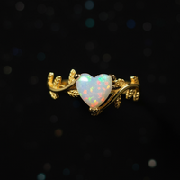 Heart Lab Opal Ring – Starry Night Front View