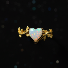 Heart Lab Opal Ring – Starry Night Front View